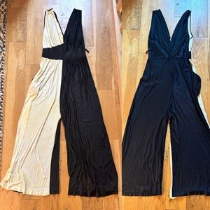 1960s 2-Tone Black and White Palazzo Jumpsuit